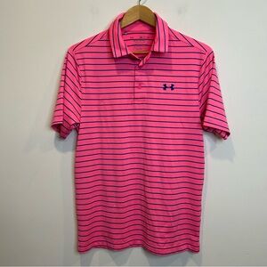 Under Armour UA Playoff Core Stripe Men's Polo Shirt bright pink